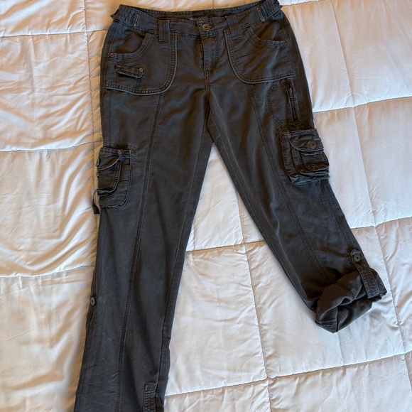 Vintage Dark Grey Convertible Festival Cargo Pants - Picture 1 of 10